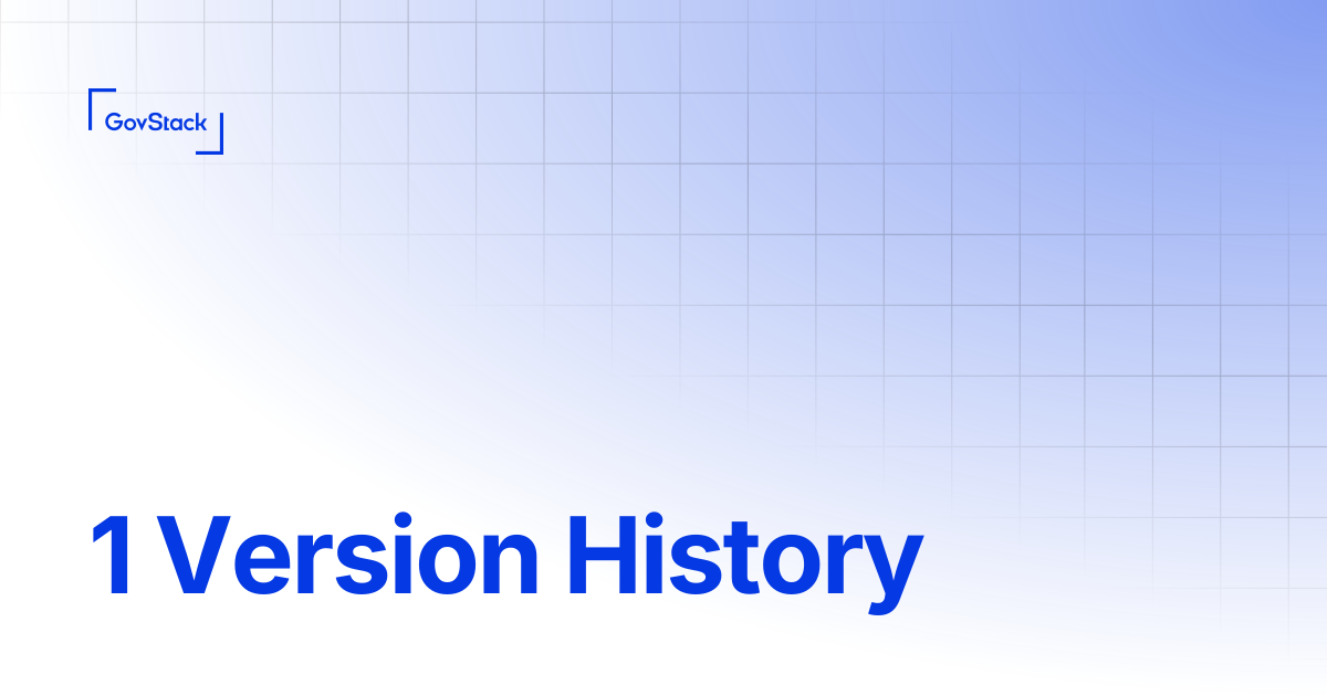 1 Version History | Cloud Infrastructure